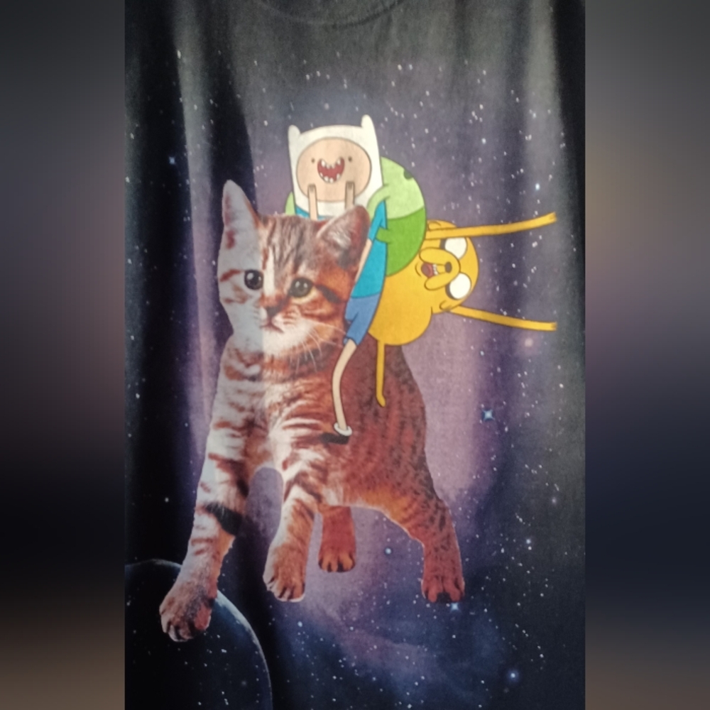 Upcycled Adventure Time Black Graphic Shirt - Picture 5 of 9